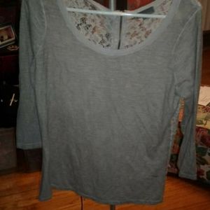 Gray shirt with lace